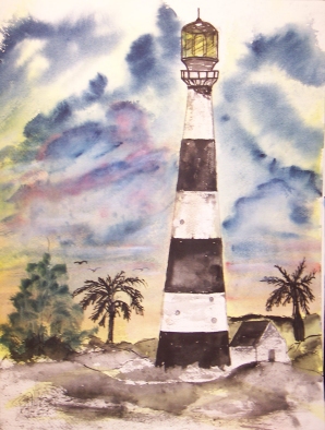 cape canaveral lighthouse painting